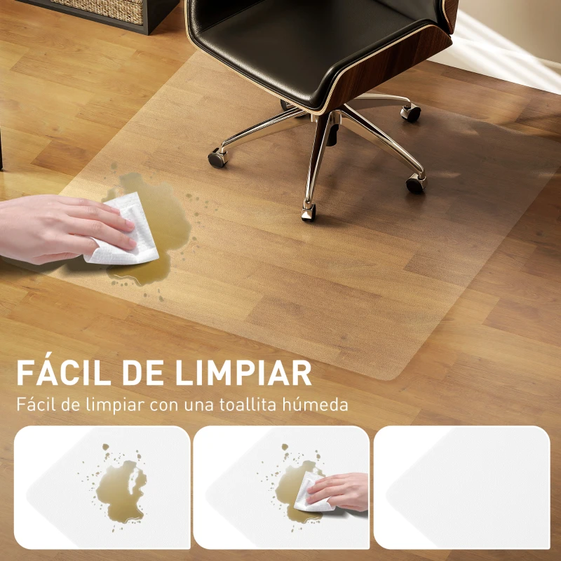 HOMCOM Alfombrilla Protectora para Suelos Alfombrilla para Silla de Oficina para Suelo Enmoquetado 120x120 cm Transparente