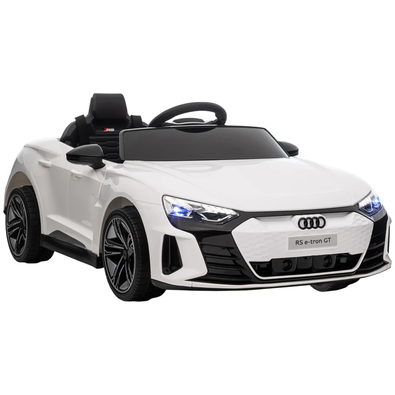 HOMCOM Voiture électrique enfant 12 V - véhicule électrique avec télécommande parentale fournie - V. Max. 5 Km/h - effets sonores, lumineux - Audi RS E-tron GT blanc(m-11)
