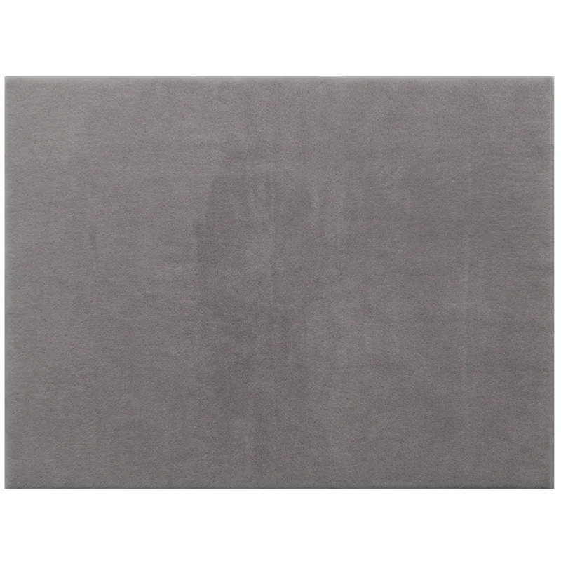 HOMCOM Tapis salon 160 x 120 cm tapis à poils longs, lavable en machine, antidérapant, en fausse fourrure, gris clair