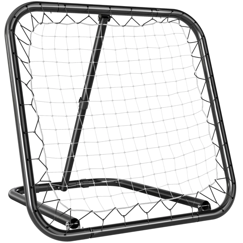 HOMCOM Red de Rebote Plegable Reboteador Ajustable en Ángulo de 5 Niveles para Entrenamiento de Fútbol Tenis Béisbol Deportes 78x84x65-78 cm Negro