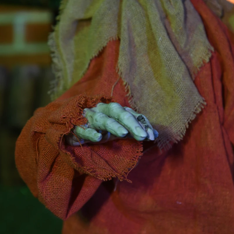 HOMCOM Vogelscheuche Halloween-Dekoration, beweglich, macht Geräusche, batteriebetrieben(m-9)