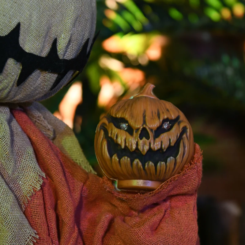 HOMCOM Vogelscheuche Halloween-Dekoration, beweglich, macht Geräusche, batteriebetrieben(m-8)