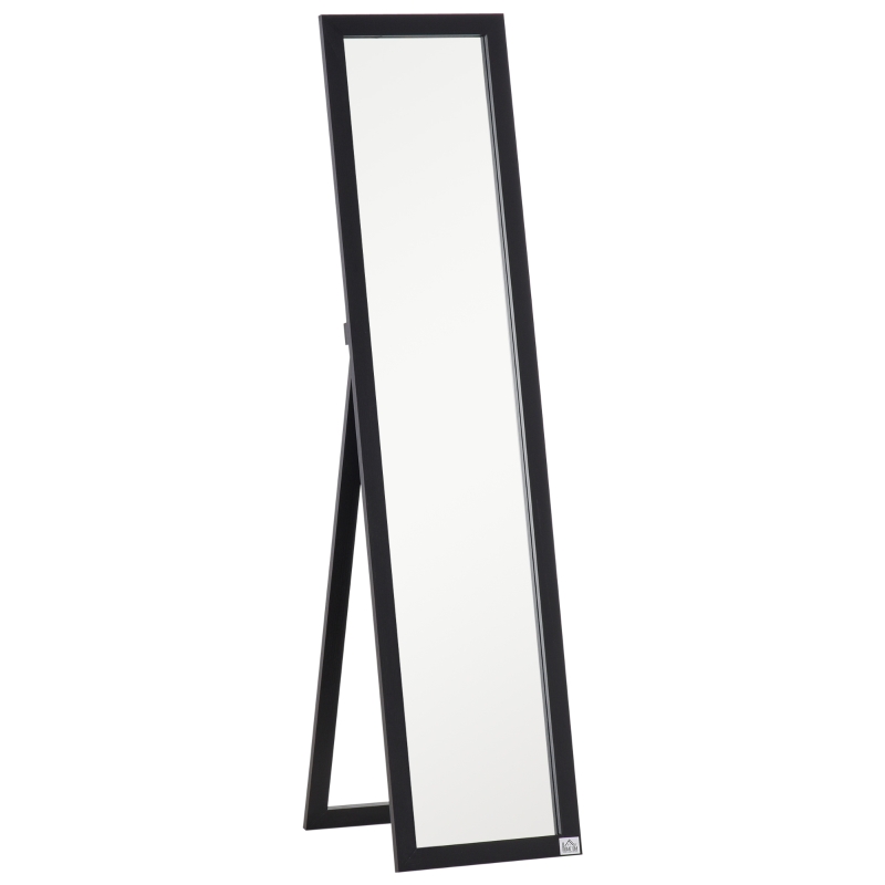 HOMCOM Espejo de Cuerpo Entero de Pie o para Colgar de Estilo Moderno para Pasillo Dormitorio 37x37x154 cm Negro