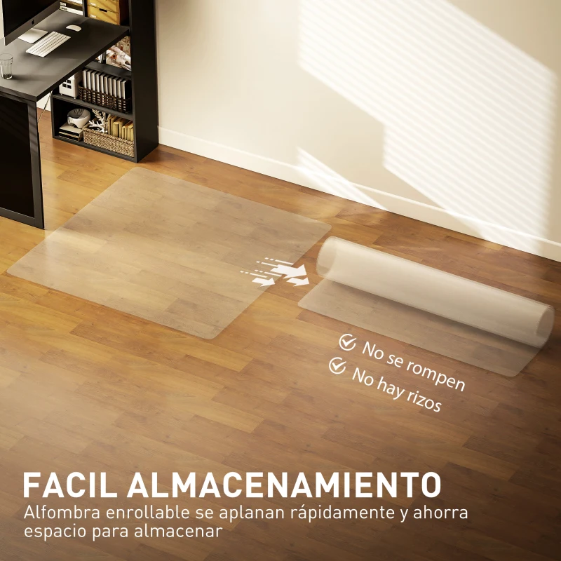 HOMCOM Alfombrilla Protectora para Suelos Alfombrilla para Silla de Oficina para Suelo Enmoquetado 120x120 cm Transparente