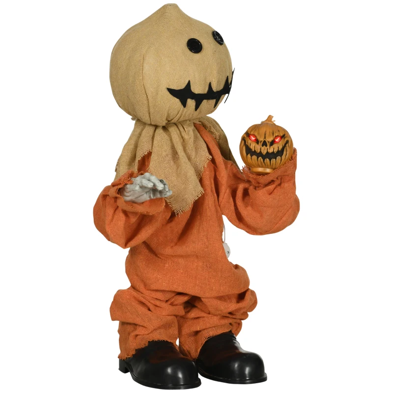 HOMCOM Vogelscheuche Halloween-Dekoration, beweglich, macht Geräusche, batteriebetrieben