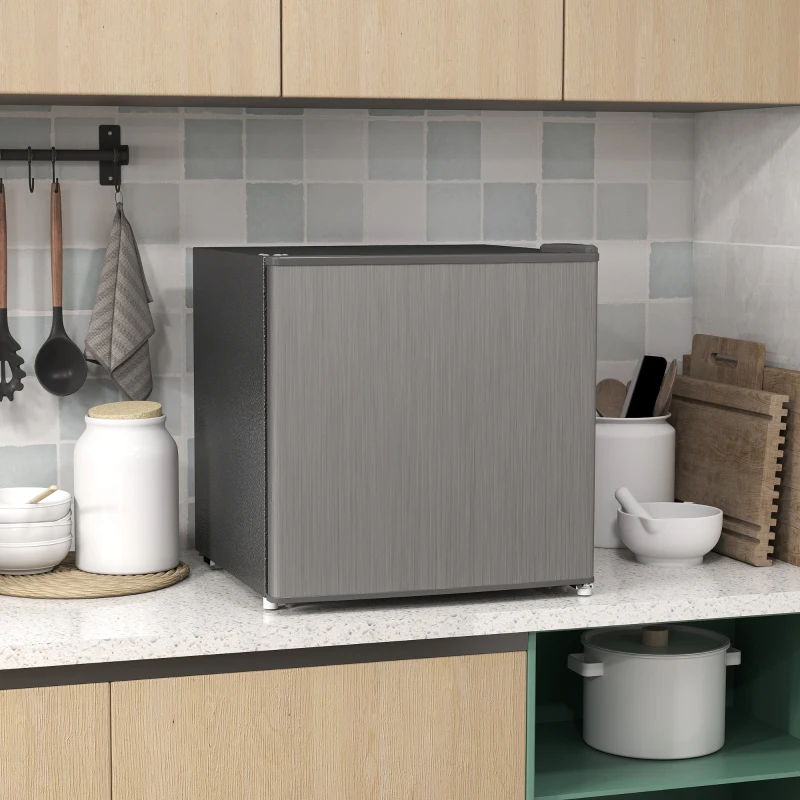 HOMCOM Mini-Vriezer 35 L, Electrische Vriesbox, Vrijstaand 161W, Mini Diepvrieskist 47 x 44,2 x 48,8 cm, Grijs(m-10)