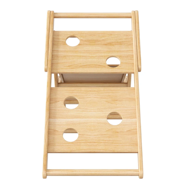 Structure d'escalade multifonctionnelle 8-en-1 en bois, Transformations de formes polyvalentes, avec toboggan, module d'escalade, bateau à bascule et tente, 140x58x142 cm, Couleur naturelle(m-13)