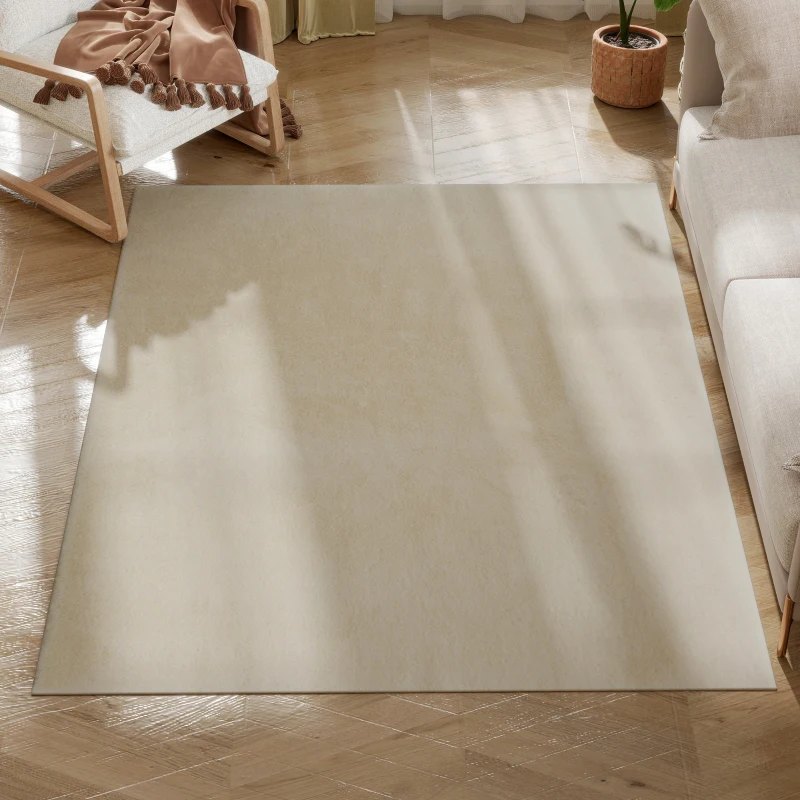 HOMCOM Tappeto Soggiorno 120x160 cm Lavabile in Lavatrice Pelo Lungo Stile Moderno Tappeto per Salotto Camera da Letto Crema