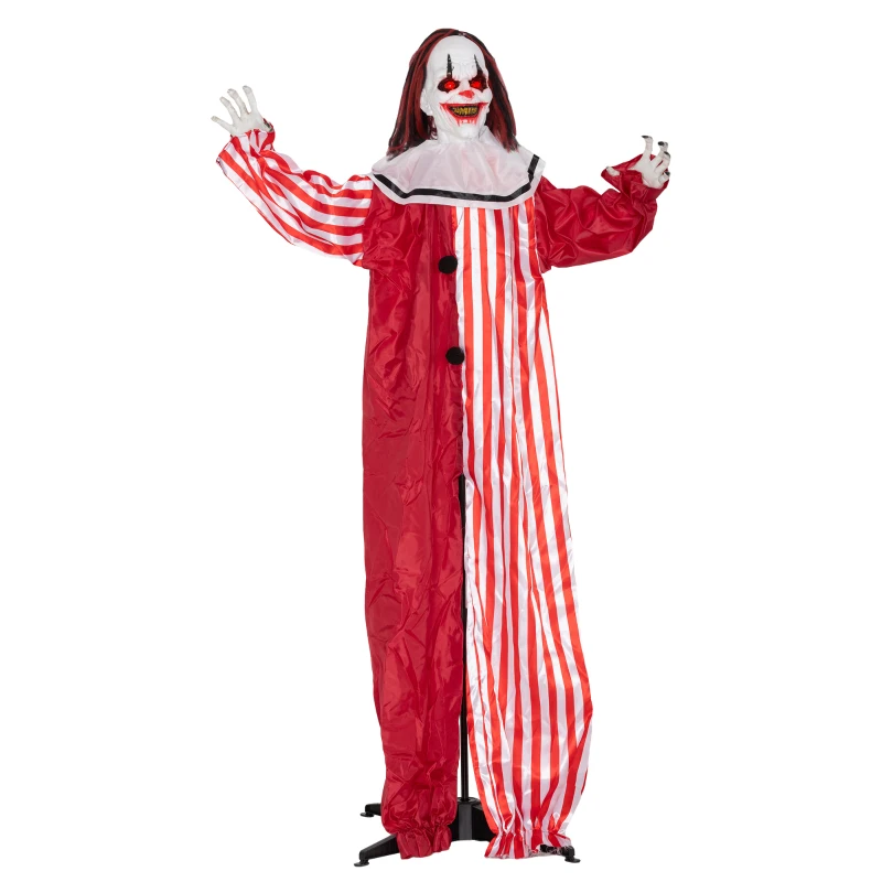 Outsunny 165 cm Halloween Dekoration Halloween Clown mit LED-Lichter, Soundfunktion Körper-Effekt