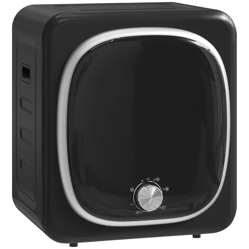 HOMCOM Secadora de ventilación eléctrica 800 W 4 Kg con 5 modos de secado, tambor de acero inoxidable, carga frontal