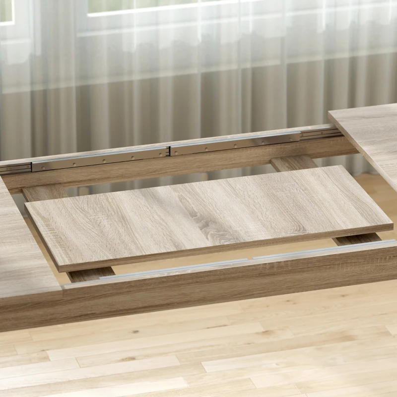 HOMCOM Uitschuifbare Eettafel, uitbreidbaar van 180 naar 260 cm, voor 6-10 personen, Hout