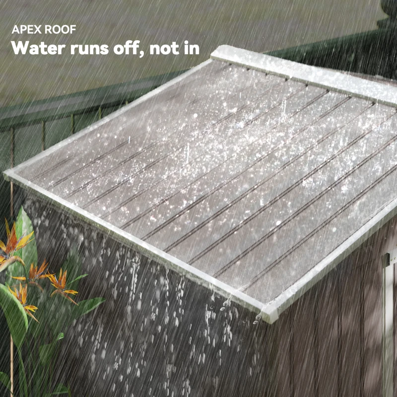 Outsunny 7ft x 4ft Lockable Garden Metal Storage Shed Storage Roofed Tool Metal Shed w/ Air Vents Steel Grey