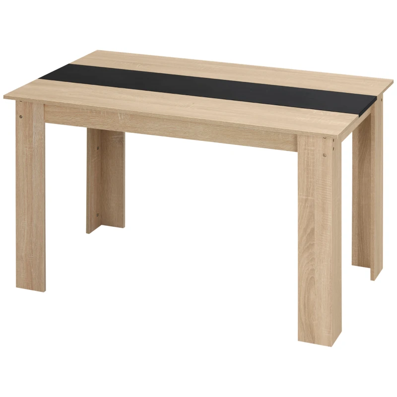 HOMCOM Mesa de Comedor para 4-6 Personas Mesa de Cocina Rectangular Estilo Moderno 120x69x75 cm Roble y Negro
