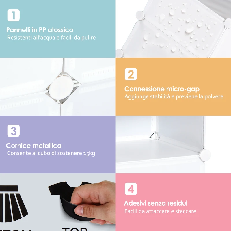 HOMCOM Armadio Scarpiera Salvaspazio, Scarpiera da Ingresso in Plastica, Armadio Modulare per Salotto e Ingressi, Scaffale Portascarpe, Multiuso 75x37x73cm, Bianco