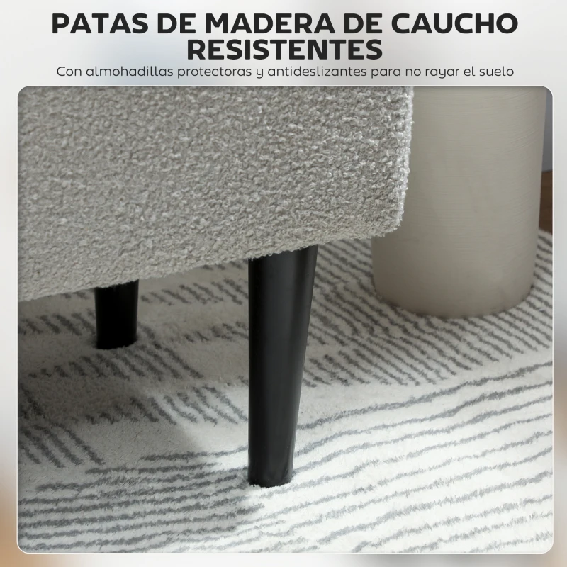 HOMCOM Banco Almacenaje Plegable Capacidad de 57 L 95x38x45 cm Tapizado en Borreguito Pie de Cama para Salón Dormitorio Gris