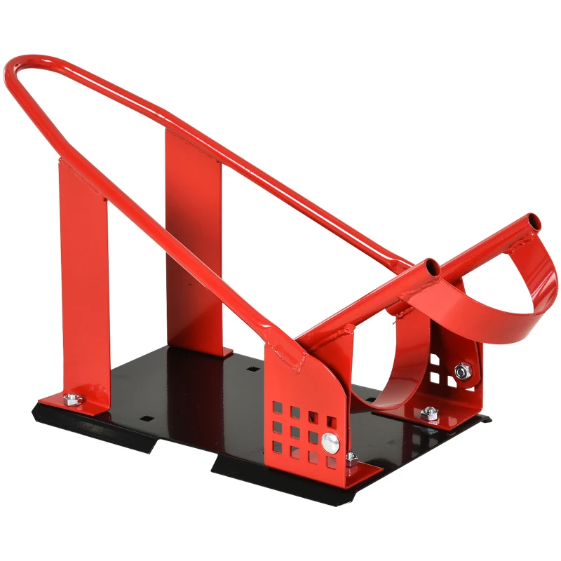 HOMCOM Caballete Elevador Universal con Longitud Ajustable Tapas de Goma Base Estructura Metálica Carga 450 kg Rojo