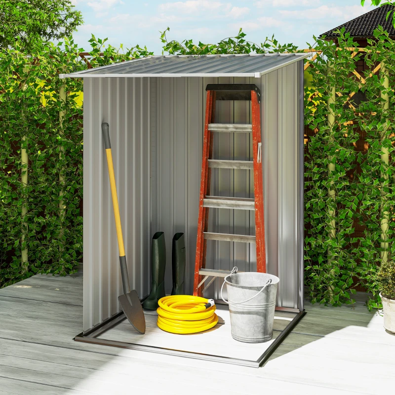 Outsunny Abri de Jardin 1m² - Remise pour Outils - cabanon Porte verrouillable - dim. 1L x 1,03l x 1,6H m - tôle d'acier ondulée