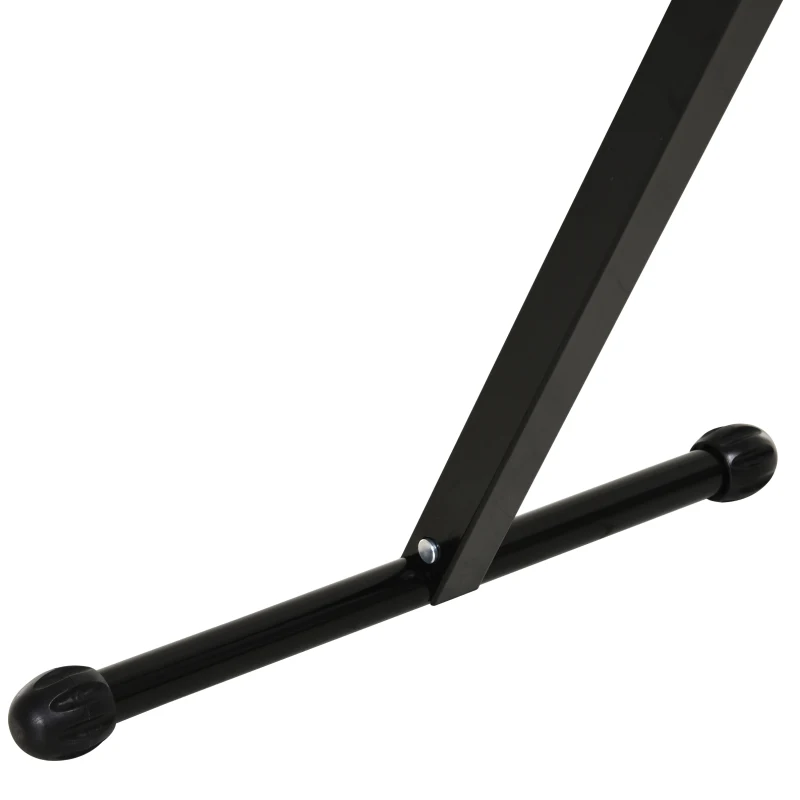 HOMCOM Folding Roller Stand, Height Adjustable Portable Support Pedestal with Ball Bearing Roller, Metal Construction, Black