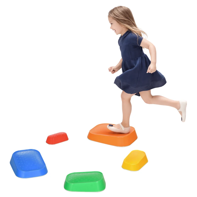 ZONEKIZ Juego de Equilibrio Infantil Set de 5 Piezas para Entrenamiento de Equilibrio y Coordinación 36x27,5x31 cm Multicolor