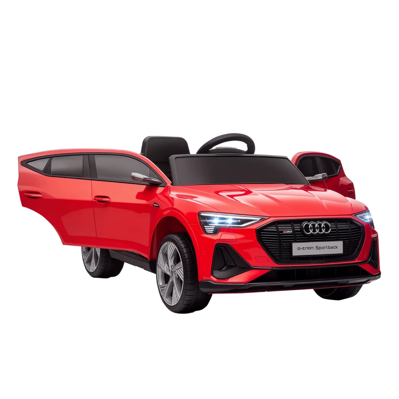 HOMCOM Audi E-tron Licensed 12V Kids Electric Ride on, Electric Car for Kids, with Parental Remote, Music Lights MP3, Suspension Wheels, for 3-5 Years, Red