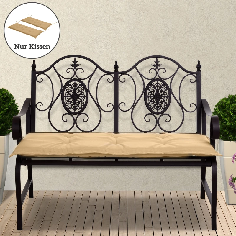 Outsunny Bankauflage Gartenmöbel-Polster Polsterauflage, 120 x 50 x 5 cm, Beige