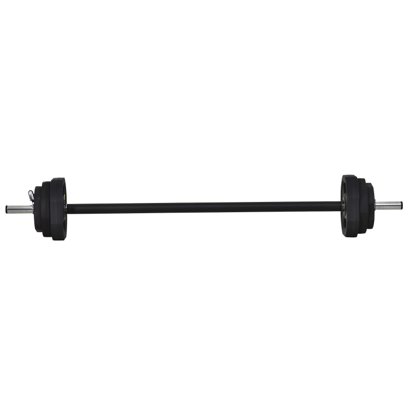 HOMCOM 20kg Adjustable Barbell Set Plate Bar Clamp Rod Home Gym Sports Area Exercise Ergonomic Black