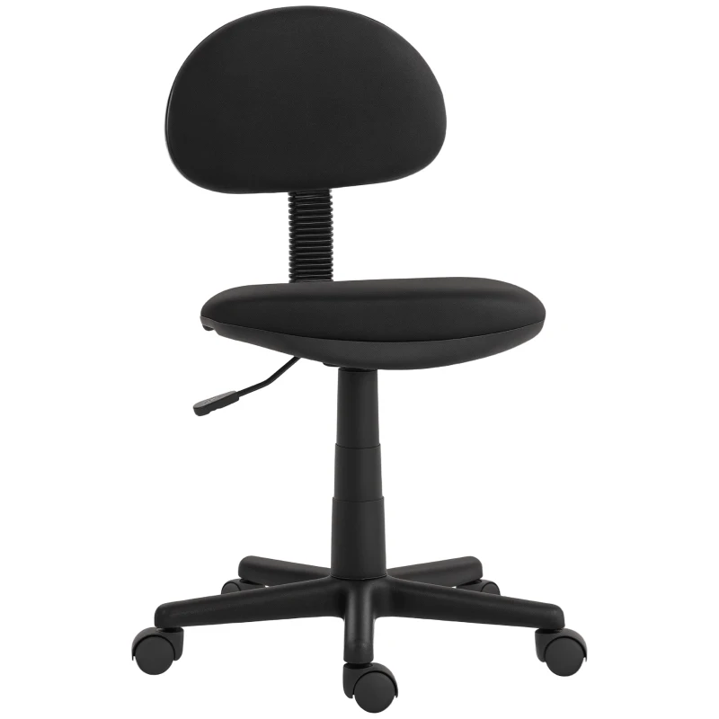 HOMCOM Scaun de Birou Rotativ cu Înălțime Reglabilă din Material Elastic, Negru