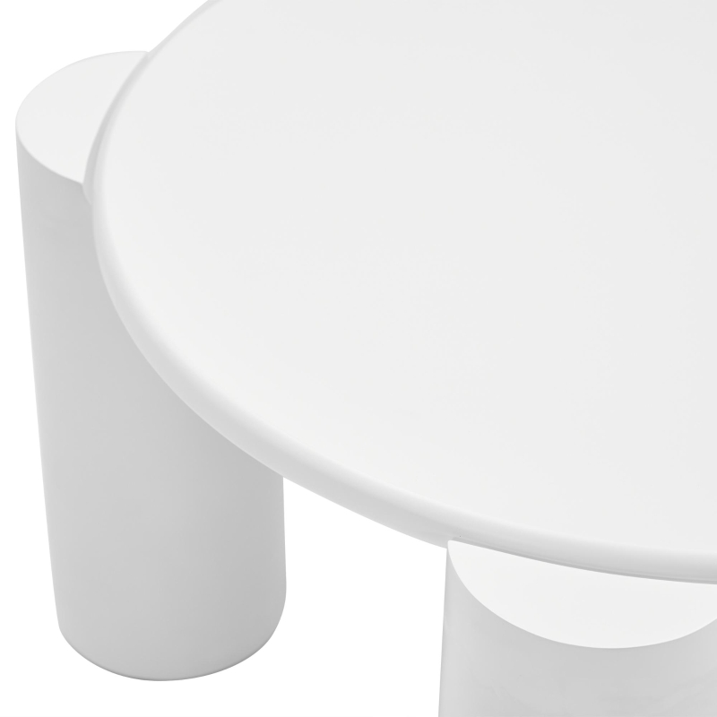 Modern Centre Table with Sturdy Support and Easy Assembly, Round Coffee Table, Smooth Rounded Edges, 70L x 70W x 39.5H cm, White