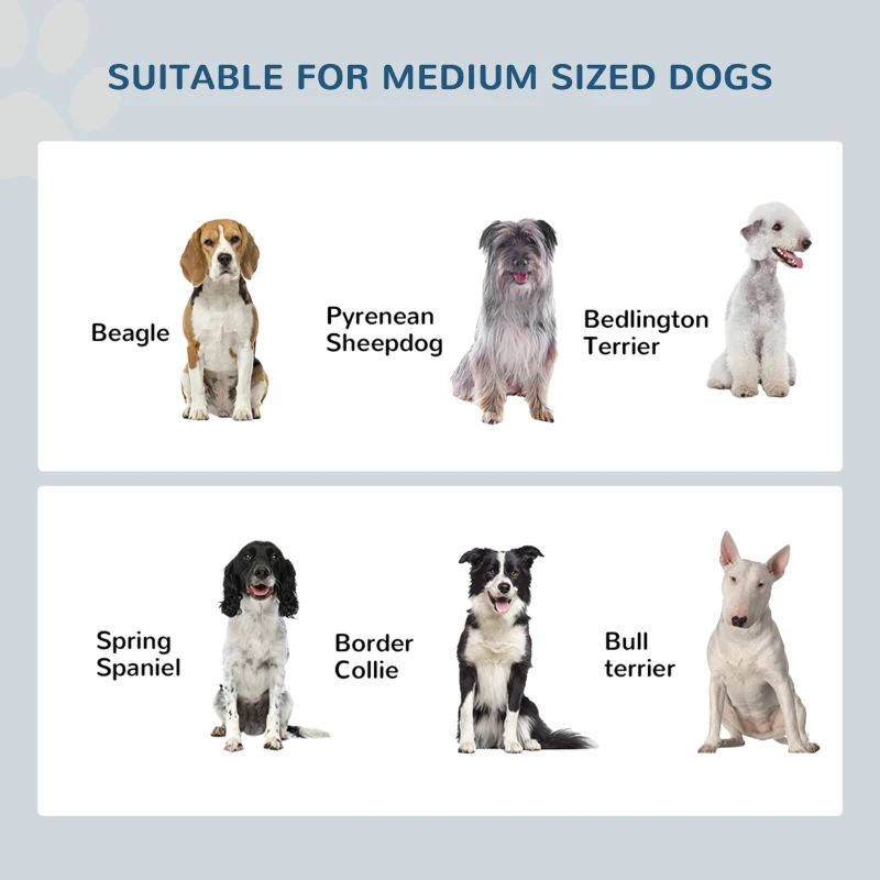 PawHut Raised Dog Feeding Station with Stainless Steel Bowls, Elevated Pet Feeder with Stand for Medium Dog 58.4L