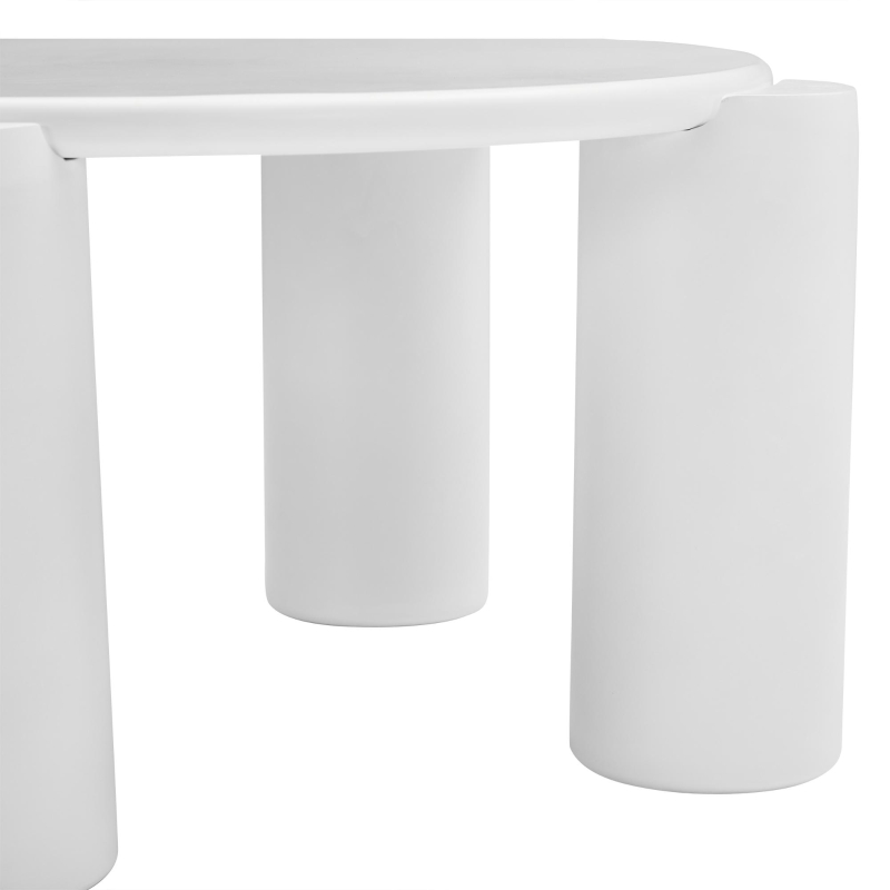 Modern Centre Table with Sturdy Support and Easy Assembly, Round Coffee Table, Smooth Rounded Edges, 70L x 70W x 39.5H cm, White