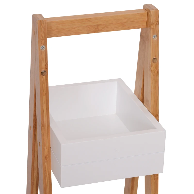 HOMCOM 3 Tier A-frame Bathroom Shower Caddy, Freestanding Bathroom Storage Rack, Multifunctional Organizer