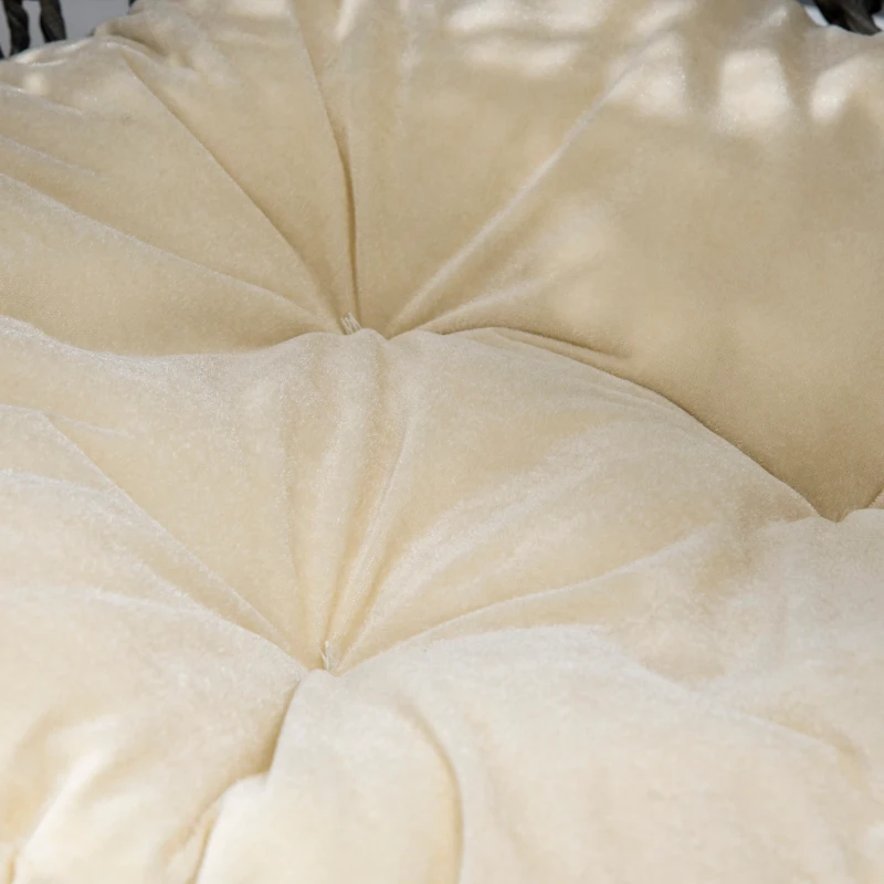 PawHut Rattan Elevated Cat House Kitten Bed Pet Furniture w/ Cushion Grey