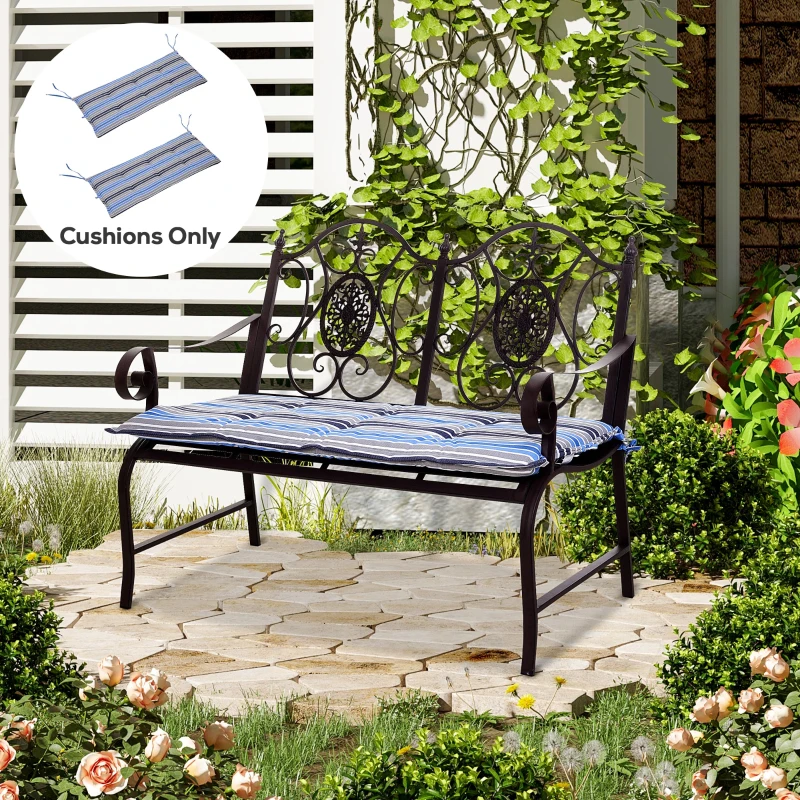 Outsunny Polyester Set Of 2 Swing Chair Cushion Blue Stripes