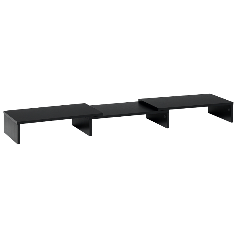 Vinsetto Monitorständer Monitor Stand Dual Bildschirmerhöhung Verstellbare Länge und Schwenkwinkel Bildschirmständer für PC Notebook Laptop Drucker 80-117 x 23,5 x 10 cm Schwarz