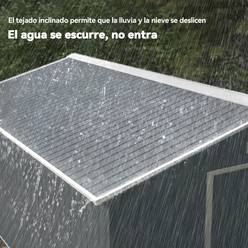 Outsunny Cobertizo de Jardín 12,4 m² 340x386x200 cm con 2 Puertas Corredizas Base Refuerzo (Suelo NO Incluido) Gris Oscuro