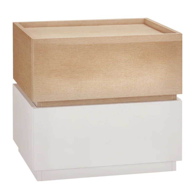HOMCOM Comodino con 2 Cassetti in Legno, Design Moderno e Impilabile, 50x40x47.5cm