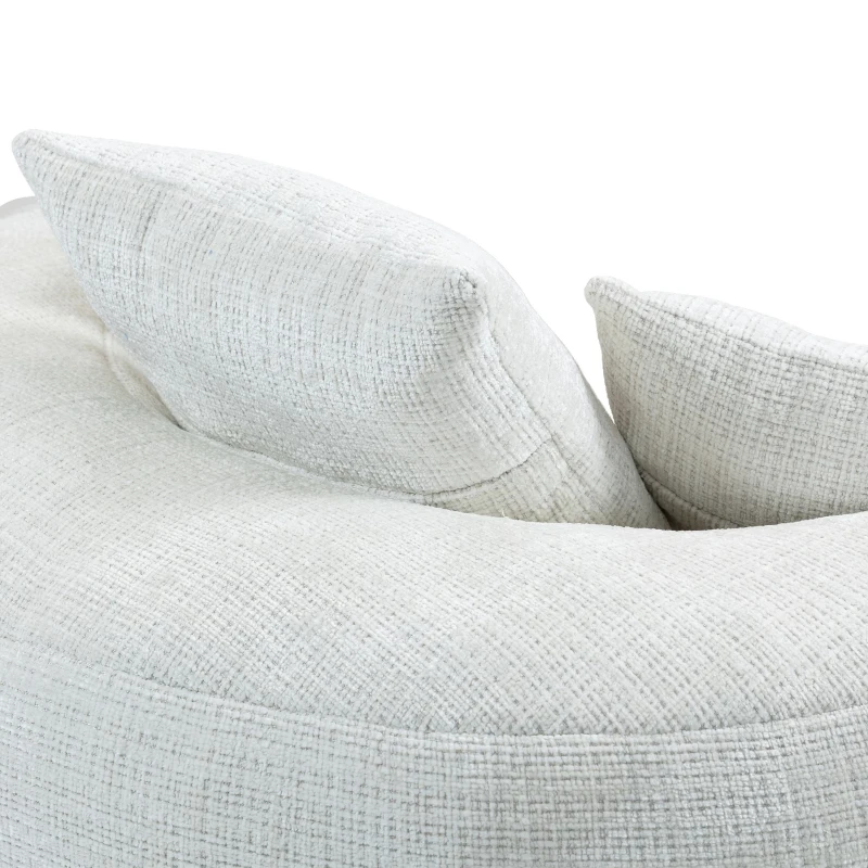 Lazy Sofa Bean Bag Chair with Memory Foam and Chenille Fabric, High Back Design with Three Pillows, 108L x 108W x 52H cm, Beige