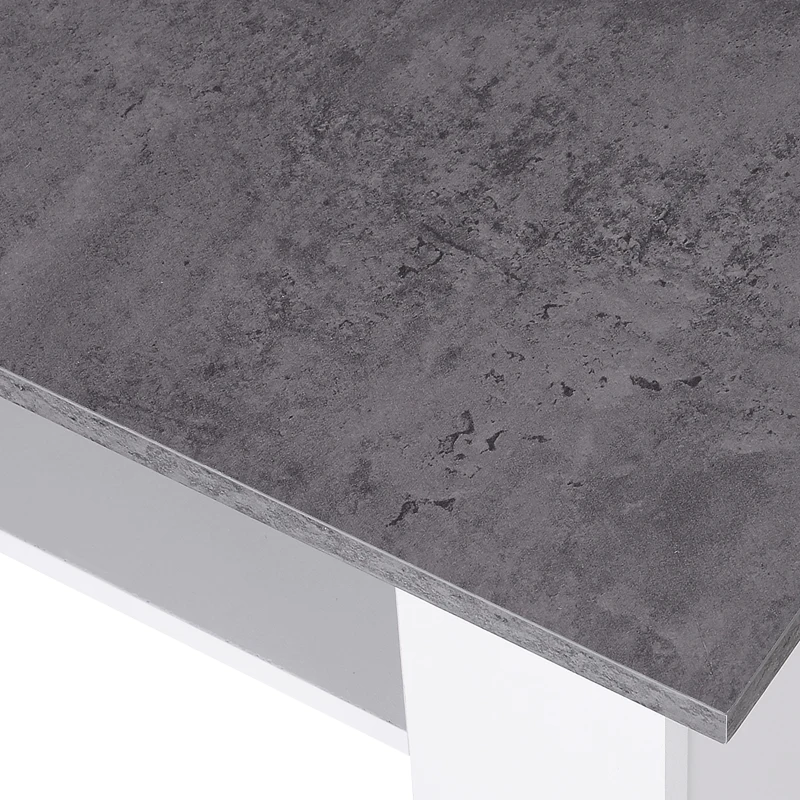 HOMCOM Square Coffee Table, 2 Tier Centre Table with Storage Shelf, Vintage Living Room Table, Cement Colour
