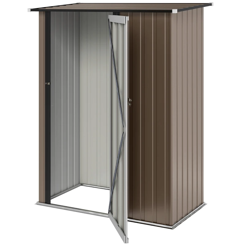 Outsunny Abri de jardin 1,2 m² - remise pour outils - cabanon porte verrouillable - tôle d'acier marron