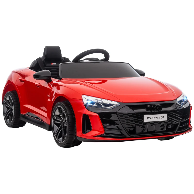 HOMCOM Coche Eléctrico para Niños de +3 Años AUDI RS e-tron GT Coche de Batería con Mando a Distancia 103x58x41 cm Rojo