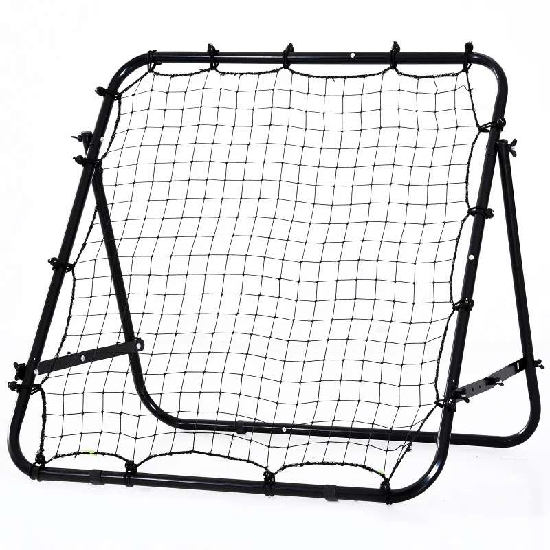 HOMCOM Adjustable Rebounder Net Kickback Target Goal for Teens Adults Training, Black