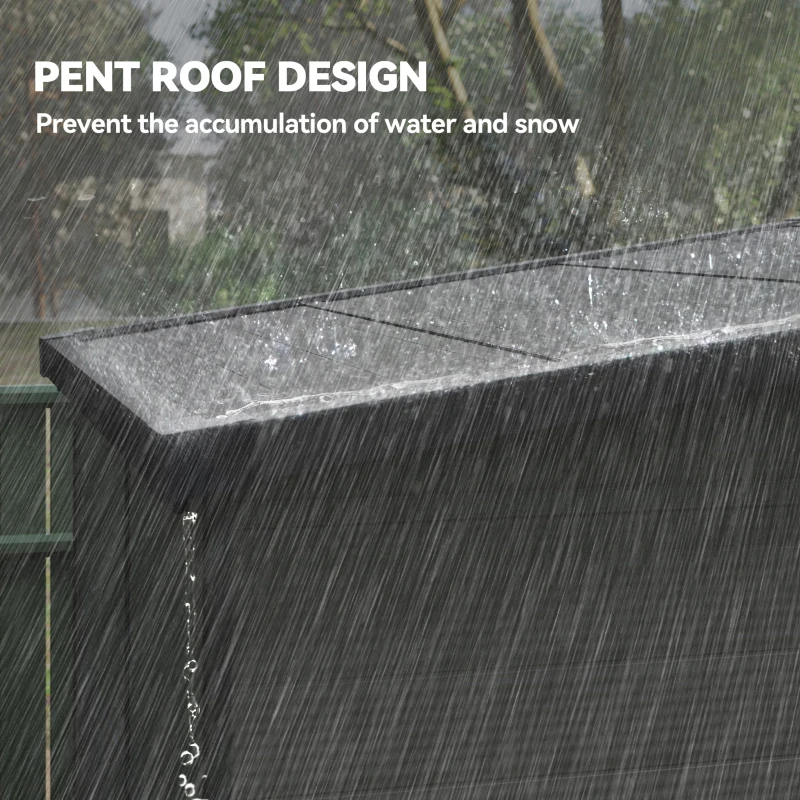 Outsunny Capanno da Giardino 1,9 x 1,9 m in Plastica, con Porte Bloccabili e 2 Aperture di Ventilazione, Grigio Scuro