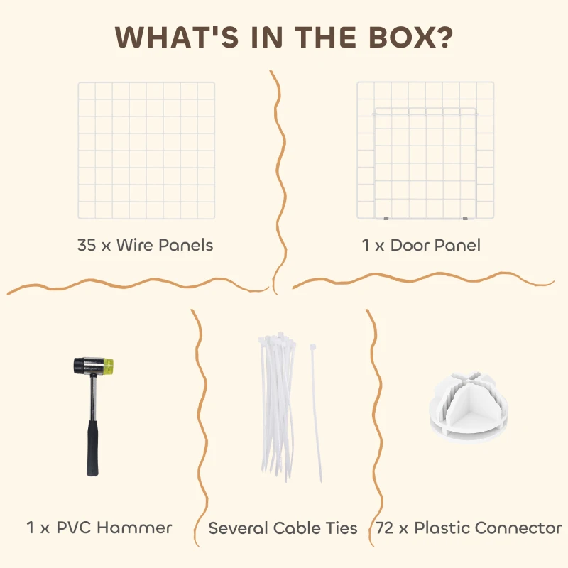PawHut DIY 36 Panel Pet Playpen Metal Wire Fence for Chinchilla, Hedgehog, Bunny, Indoor, Outdoor Use, White