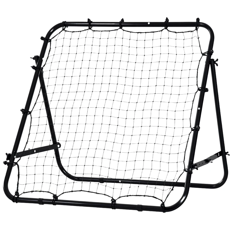 HOMCOM Rebounder Net Kickback Target Goal Teens Adults Training Aid Multi-Sports Practice Adjustable Black