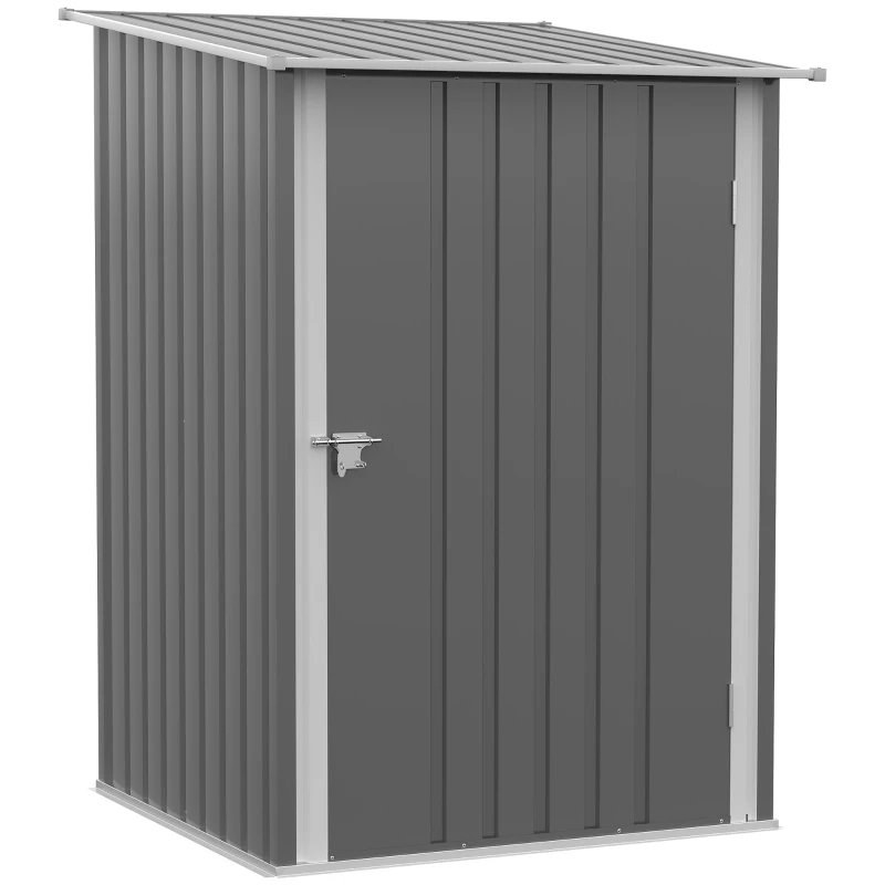 Outsunny Caseta de Jardín Metálica 0,92 m² 100x103x160 cm con 1 Puerta y Cerradura para Almacenamiento de Herramientas Gris