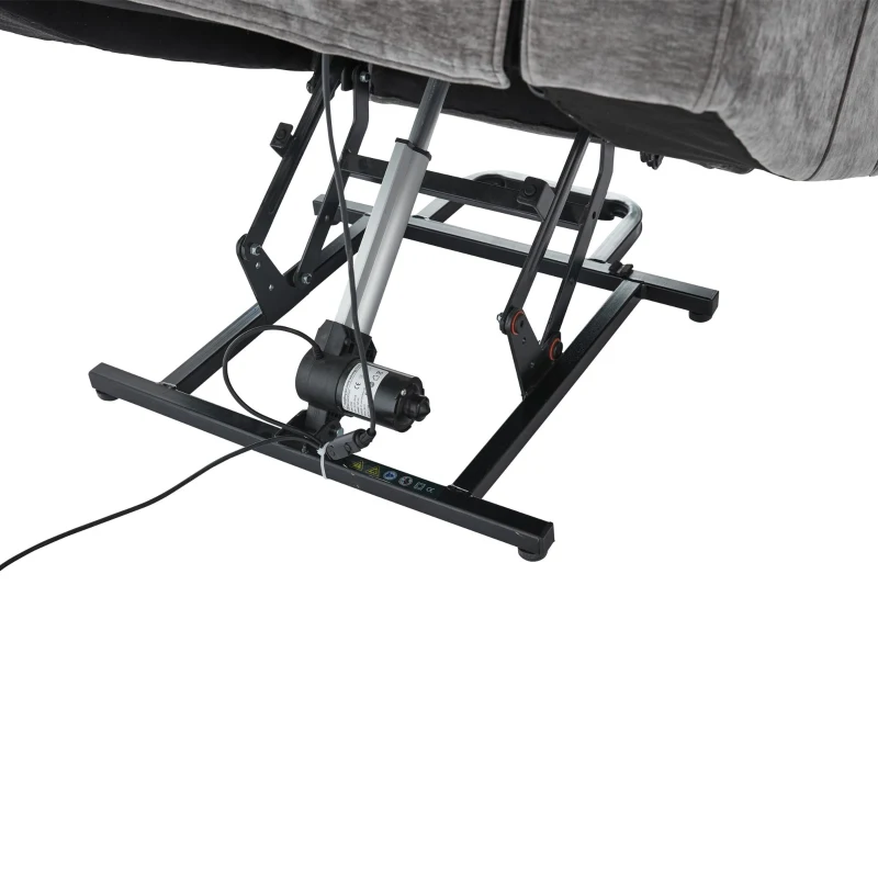 Electric Power Lift Recliner Chair with Massage and Heat, USB Ports and Storage Pocket, Easy Assembly and Support, 95L x 94W x 107H cm, Grey