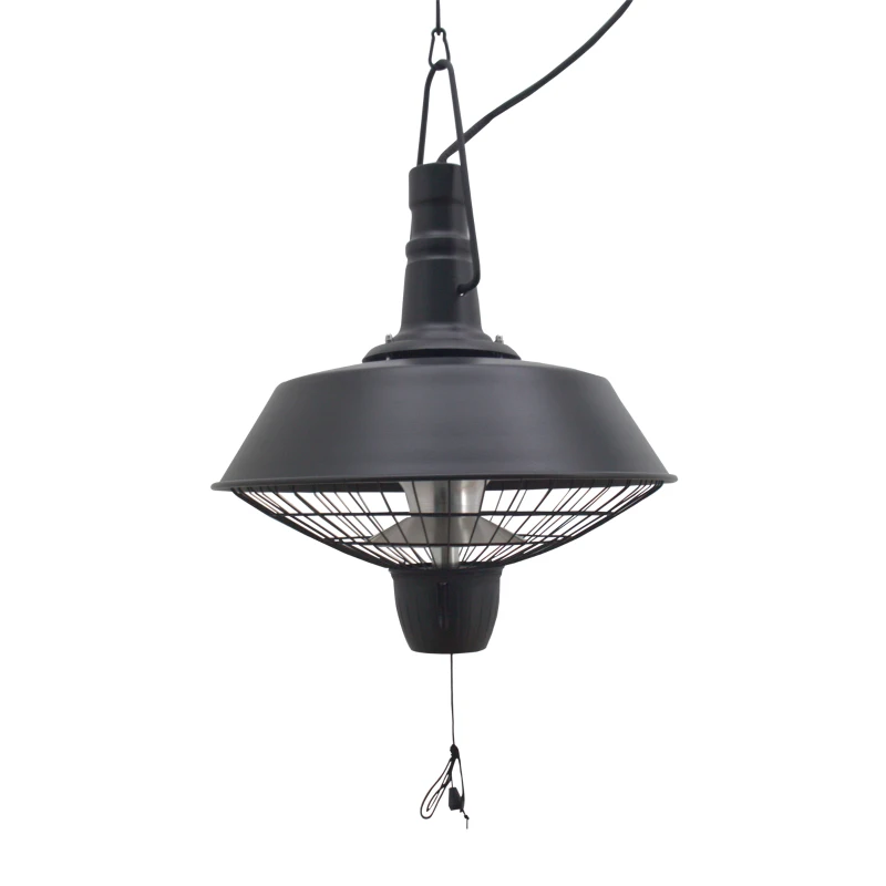 Outsunny 2100W Hanging Outdoor Halogen Electric Heater, Ceiling Mounted Patio Garden Warmer Light, Black