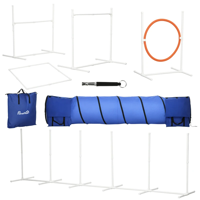 PawHut Six-Piece Dog Agility Equipment Set, with Carry Bag - Multicoloured