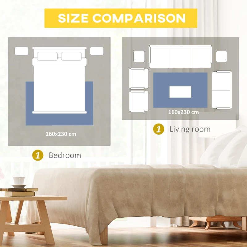 HOMCOM Blue Geometric Rug, Modern Area Rugs Large Carpet for Living Room, Bedroom, Dining Room