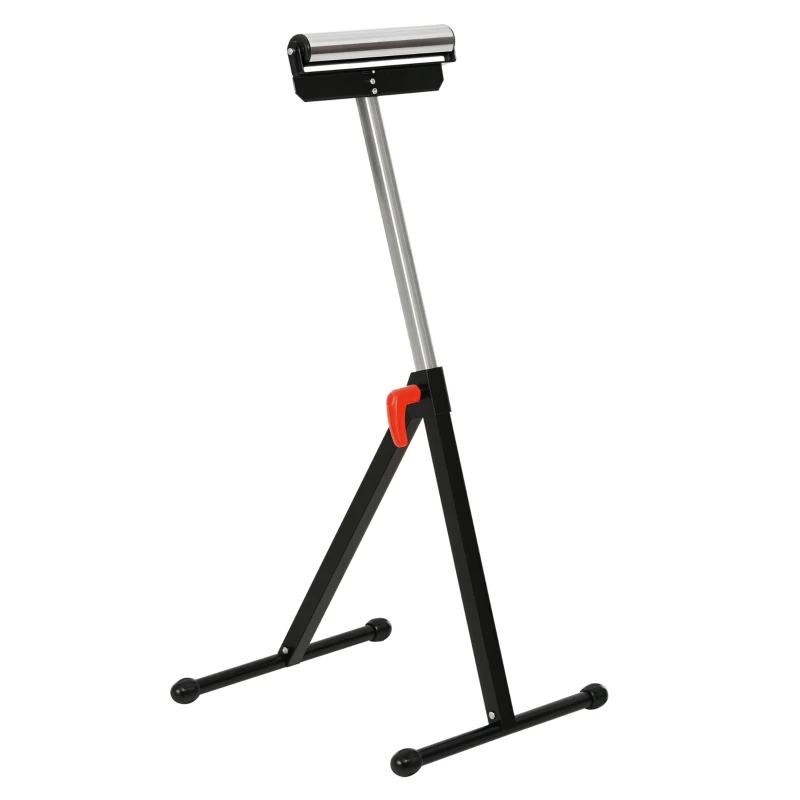 HOMCOM trepied cu Role si Inaltime Reglabila din Metal, Design Pliabil care Economiseste Spatiu cu Rulmenti cu Bila, 44x50x68-110 cm, Negru si Argintiu